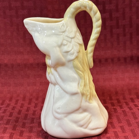 Belleek Irish Vintage Parian China Undine Nymph Creamer Pitcher 6th Green Mark - Picture 3 of 7
